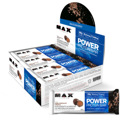Barrinha de proteína Power Protein Bar Display c/8 unidades | Max Titanium