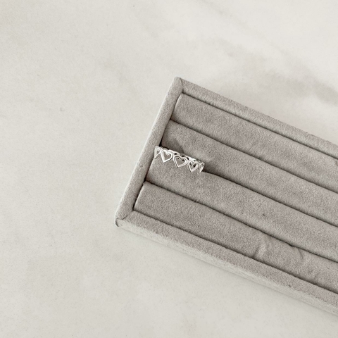 Anel Corações Vazados S33