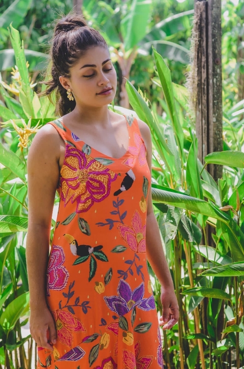 Vestido Longo Primavera - detalhe miçanga