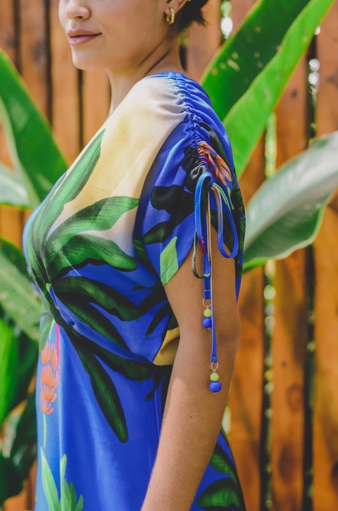 Vestido longo Bananeira - mangas reguláveis
