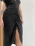 Vestido midi - franzido frontal - loja online
