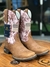 Bota Texana Masculina De Bico Quadrado Em Couro Legítimo Tabaco-8153 Capelli Boots