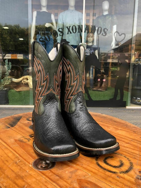 Bota Texana Masculina estilo americano de bico quadrado