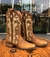 Bota texana feminina detalhada com brilho - goyazes - comprar online
