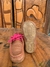Imagem do Baby Destroyer Em 100% Couro Legítimo Cor Castor com cadarço rosa
