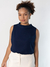 Blusa Alice Gola Alta Azul Marinho - comprar online