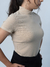 Blusa Canelada Gola Alta Bege - comprar online