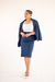Imagem do Saia Lapis Midi com Fenda Azul Marinho