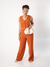Conjunto Calça e Colete Terra Cota - comprar online
