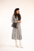 Conjunto Tweed Preto e Off com Saia e Casaquinho - loja online
