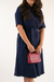 Chamise Midi Azul Marinho