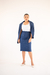 Saia Lapis Midi com Fenda Azul Marinho - comprar online