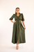 Vestido Longo com Botões na Frente Verde Militar