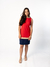 Vestido Tubinho Vermelho e Azul