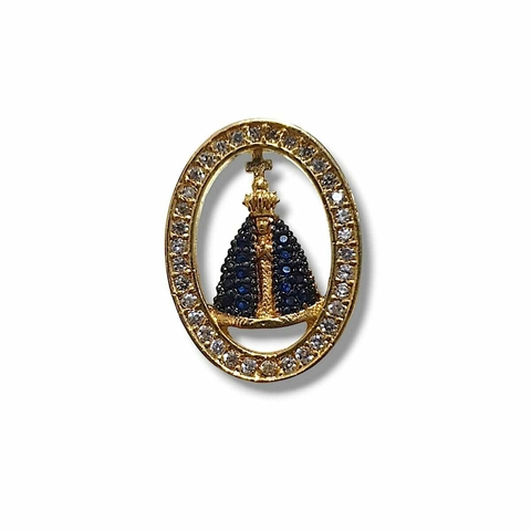 Nossa senhora aparecida OVAL VAZADO CRAVEJADO