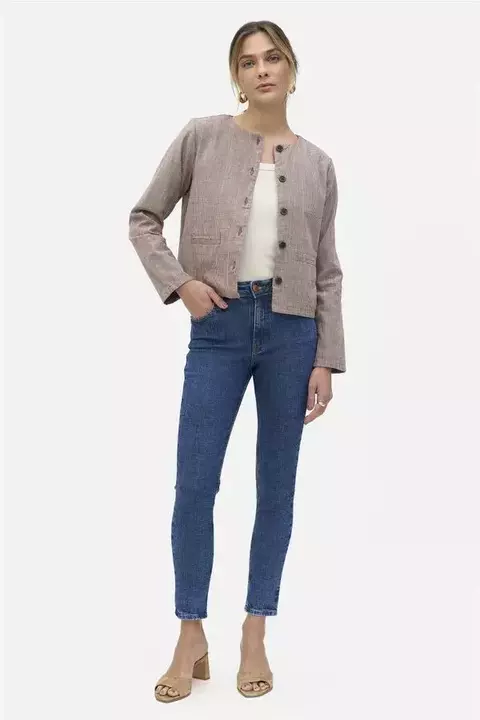 Calça Jeans Skinny Cropped