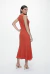 Vestido Midi Recortes e Babado Canelado - Itânia Glamour