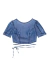 Blusa Jeans Cropped Amarração na Cintura - online store