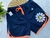 Shorts moletom margarida azul M/laranja