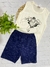 Conjunto de verão Super Man Off/azul rajado