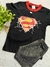 Conjunto verão super homem preto/chumbo