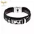 Pulseira cruzada cristã artesanal para homens e mulheres, bracelete de couro, p na internet
