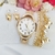 Kit Relogio Feminino Dourado + Pulseira, brincos e caixinhas - RF334