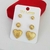 Trio Brinco Dourado Coração BJ044