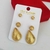 Trio Brinco Dourado Gota BJ043