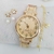 Kit Relogio Feminino Dourado + Pulseira, brincos e caixinhas - RF302