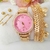 Kit Relogio Feminino Dourado + Pulseira, brincos e caixinhas - RF300
