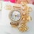 Kit Relogio Feminino Dourado Prova dagua + Pulseira, brincos e caixinhas - RF336