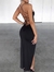 Vestido longo colado com fenda - comprar online