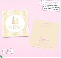 Pack Estampita Grande Personalizada x 12 Unidades en internet
