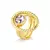 Anel Duplo Abalone Folhado a Ouro