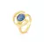 Anel Cianita Azul Folhado a Ouro