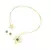 Conjunto Flor Abalone Folhado a Ouro
