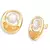 Brinco Citrino e Porcelana Folhado a Ouro