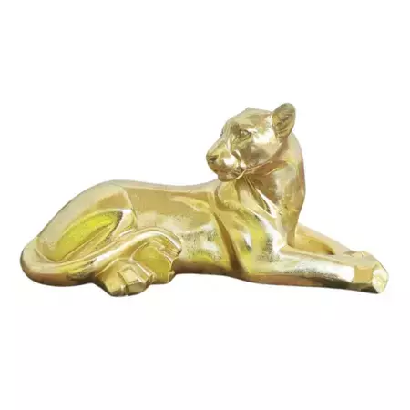 Escultura Leopardo Dourado