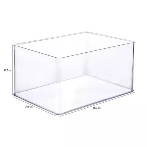 Organizador Retangular enCaixa 29,2x21,9 em Poliestireno Transparente - Plasútil - comprar online