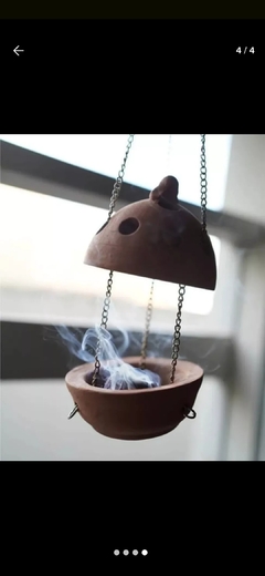 Sahumador colgante ceramica cadena - comprar online