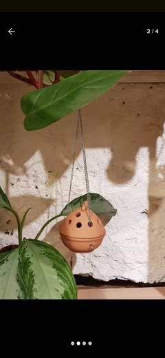 Sahumador colgante ceramica cadena