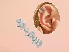 ARO BRONCE A PRESION OREJA (plata y rosa)