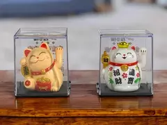 GATO ATRAE CLIENTES MINI CAJA CRISTAL 6.5X5CM