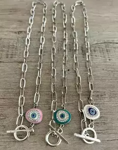 COLLAR ZARA - BLANCO Y AQUA
