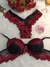 Conjunto Lingerie com renda preta e Vermelha - comprar online