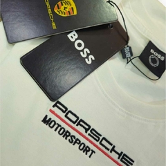 Camiseta Hugo Boss x Porshe com Bordado - Branca - comprar online