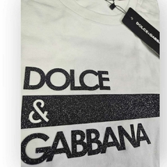 Camiseta Dolce & Gabbana com Estampa Brilhante em Alto Relevo - Cinza - comprar online