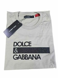 Camiseta Dolce & Gabbana com Estampa Brilhante em Alto Relevo - Cinza
