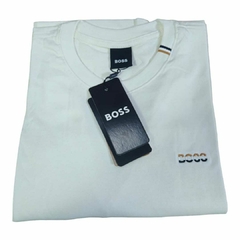 Camiseta Hugo Boss com o Logo Bordado - Branca